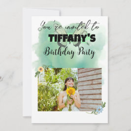 Convite de Aniversário para Flores e Borboletas