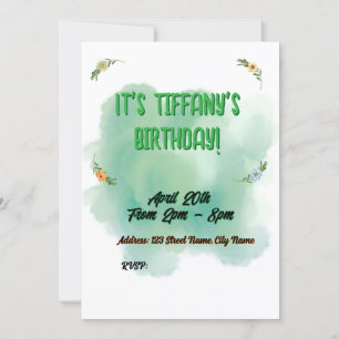Convite de Aniversário para Flores e Borboletas
