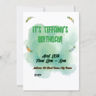 Convite de Aniversário para Flores e Borboletas