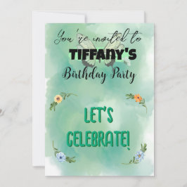 Convite de Aniversário para Flores e Borboletas