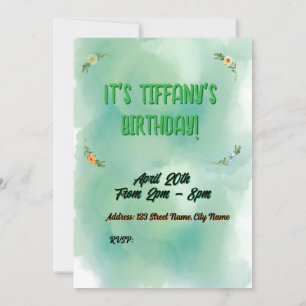 Convite de Aniversário para Flores e Borboletas