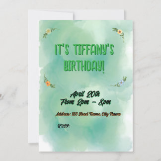 Convite de Aniversário para Flores e Borboletas