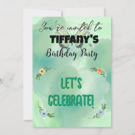 Convite de Aniversário para Flores e Borboletas