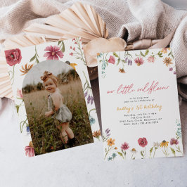 Convite de Aniversário para Foto de Flor Selvagem