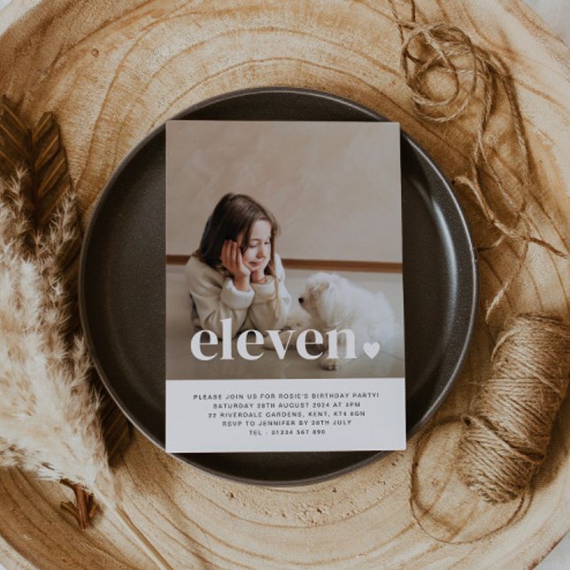 Convite de Aniversário para Foto do Coração Onze (Criador carregado)
