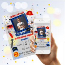 Convite de Aniversário para Foto do Primeiro Respo