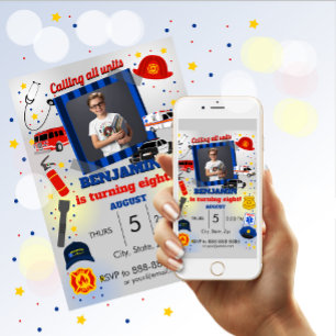 Convite de Aniversário para Foto do Primeiro Respo