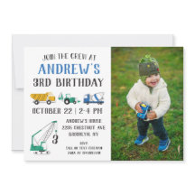 Convite de Aniversário para Foto do Site de Constr