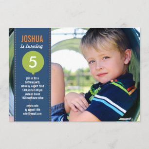 Convite de Aniversário para Fotografia do Balão 