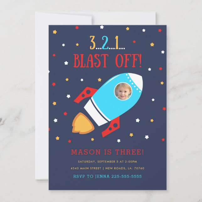 Convite de Aniversário para Fotografia Espacial Ex (Frente)