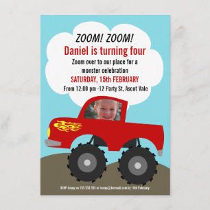 Convite de Aniversário para Fotos de Caminhão de
