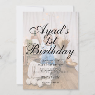 Convite de Aniversário para Fotos de Script Minim