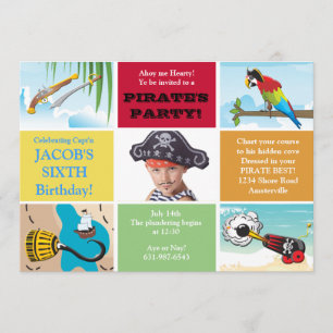 Convite de Aniversário para Fotos do Partido Pirat
