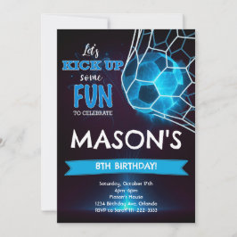 Convite de Aniversário para Futebol Azul