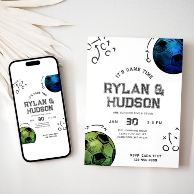 Convite de Aniversário para Futebol Conjunto (Criador carregado)