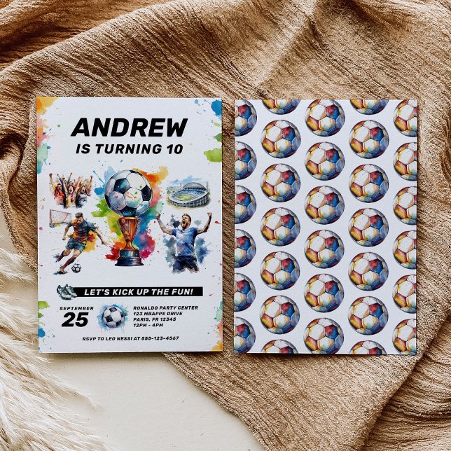 Convite de aniversário para futebol - Festa infant (Criador carregado)