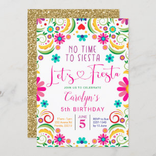 Convite de Aniversário para Garota Fiesta Vamos Me