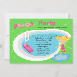 Convite de Aniversário para Garotas de Festa de Pi