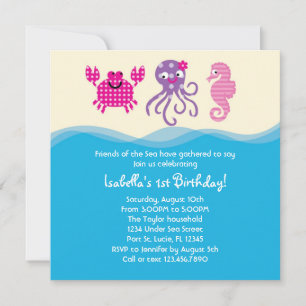 Convite De Aniversário Para Garotas Do Mar