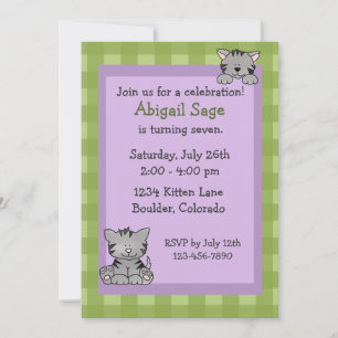 Convite de aniversário para Gatinhos bonitos para 