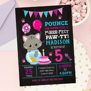 Convite de aniversário para Gatinhos / Festa de g