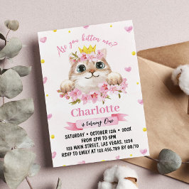 Convite de Aniversário para Gatinhos Rosa