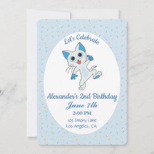 Convite de Aniversário para Gatos Gatos