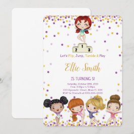 Convite de aniversário para ginástica