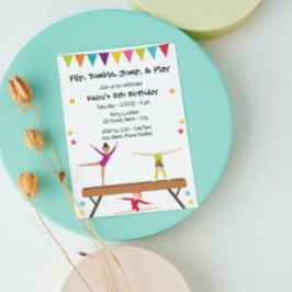 Convite de aniversário para ginástica