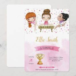 Convite de Aniversário para Ginástica Editável