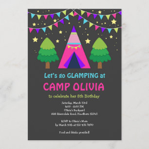 Convite de Aniversário para Glamping