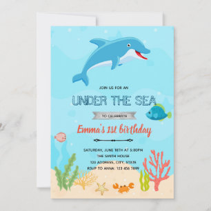 Convite de aniversário para golfinhos