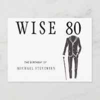 Convite de aniversário para homens sábios de 80 an