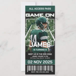 Convite de Aniversário para Ingresso de Futebol de