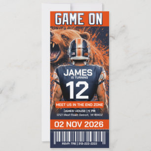 Convite de Aniversário para Ingresso de Futebol de