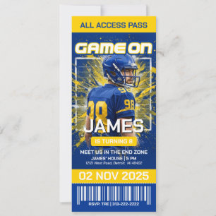 Convite de Aniversário para Ingresso de Futebol de