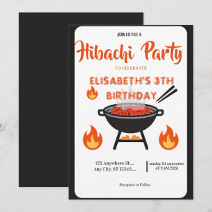 Convite de Aniversário para Jantar de Hibachi Japo
