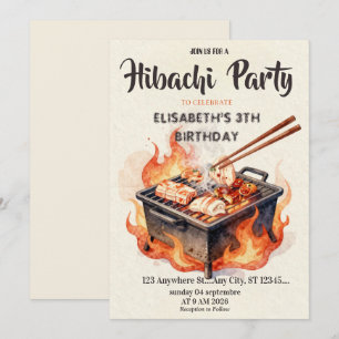 Convite de Aniversário para Jantar de Hibachi Japo