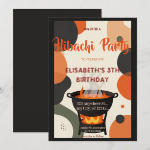 Convite de Aniversário para Jantar de Hibachi Japo