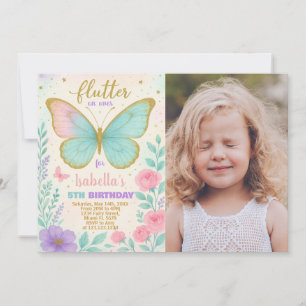 Convite de aniversário para Jardim de Borboleta co