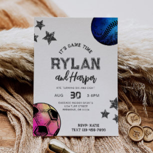 Convite de Aniversário para Jogadores Conjuntos de