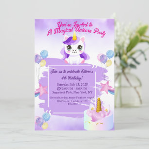 Convite de Aniversário para Kawaii Cute