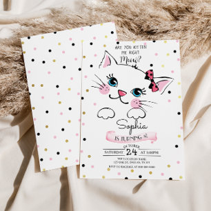 Convite de aniversário para Kitty Cat