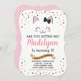 Convite de aniversário para Kitty Cat