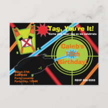 Convite de Aniversário para Laser Tag