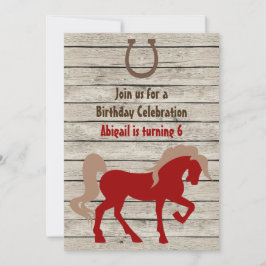 Convite de Aniversário para Madeira Rústica Person