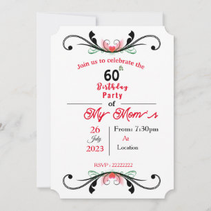 Convite de aniversário para mães