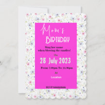 Convite de aniversário para mães