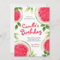 Convite de Aniversário para Melancia de Verão
