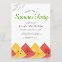 Convite de Aniversário para Melancia Fresca